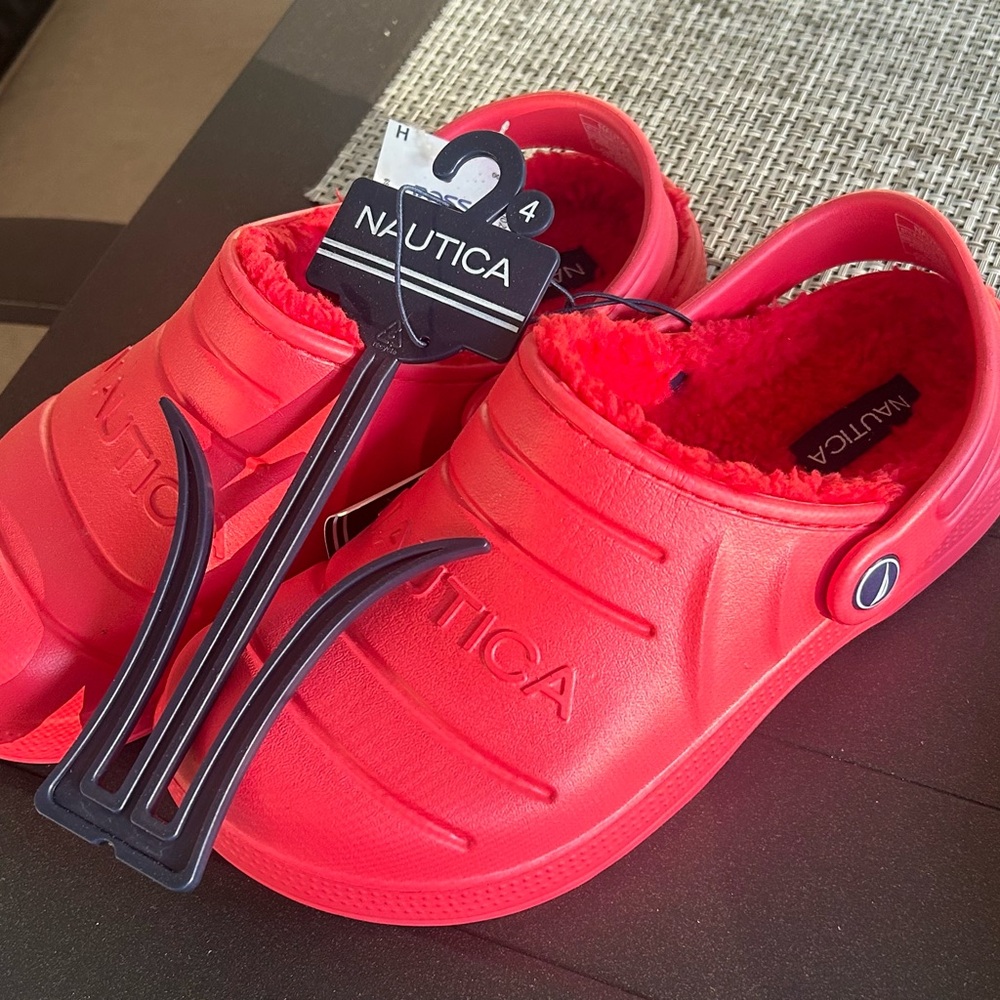 Nautica Kids Bright Red Slippers